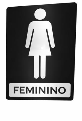 Imagem de Kit Placas Acrílico Espelhado Porta Banheiro Feminino e Masculino - Placa Sinalizadora Espelhada