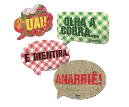 Imagem de Kit Placas para Festa Junina 9 Peças - Festcolor - Inspire sua Festa Loja