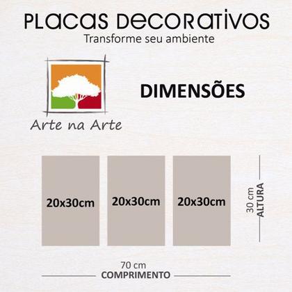 Imagem de Kit Placas Quadros Decorativos 3 pçs 20x30 Infantil Menina