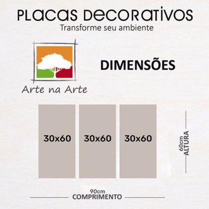 Imagem de Kit Placas Quadros Decorativos 3 pçs 30x60 Montanhas