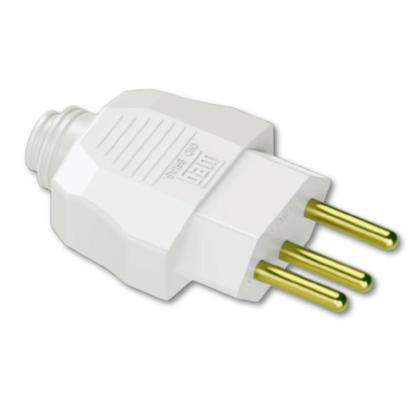 Imagem de Kit Plugue Macho 2P+T 10A 250Vca Branco