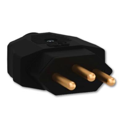 Imagem de Kit Plugue Macho 2P+T 20A 250Vca Preto