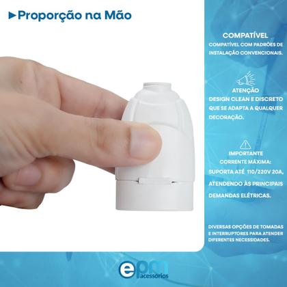 Imagem de Kit Plugue Macho 2p+t 20A + Tomada Fêmea 2p+t 20A Branco