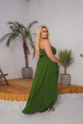 Imagem de Kit Plus Size Vestido Longo + Vestido Curto Ombro Só Midi Cropped