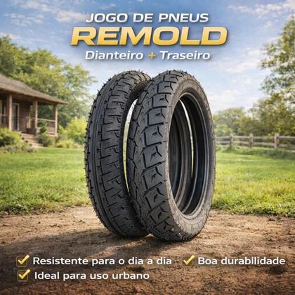 Imagem de  kit pneus moto 90 90 18 traseiro 2 75 18 dianteiro cg titan fan start ybr factor mais durabilidade e economia 