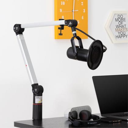 Imagem de Kit Podcast Braço Articulado Thronmax S5 Flex + Microfone Condensador Thronmax M4 Plus