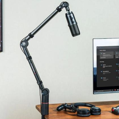Imagem de Kit Podcast Braço Articulado Thronmax S5 Flex + Microfone Thronmax MDrill Zone