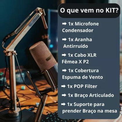 Imagem de Kit Podcast Live Estúdio Youtuber Profissional Mesa De Som Microfone