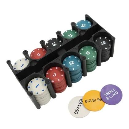 Imagem de Kit Poker Profissional Em Lata 200 Fichas Texas Hold'em Set