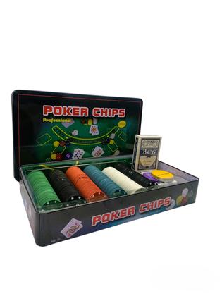 Imagem de Kit Poker Profissional Lata 300 Fichas Chips 2 Baralhos