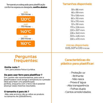 Imagem de Kit Polaseal 250 unidades Plástico para Plastificação0,05