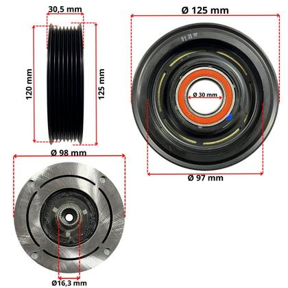 Imagem de Kit Polia + Cubo Compressor Ar 10sre16 Toyota Sw4 Original