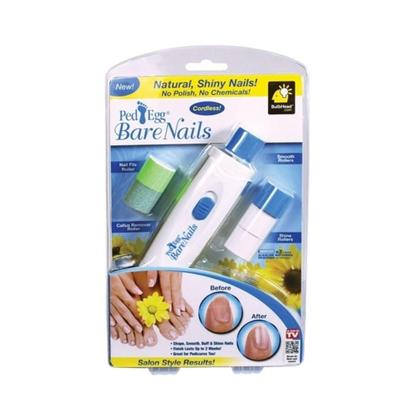 Imagem de Kit polidor de unha e lixa ped egg bare nails a pilha com acessórios