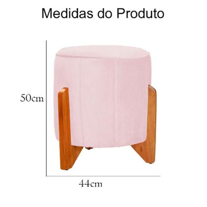 Imagem de Kit Poltrona Amamentação Balanço + Puff Suede Rosa Bebê - Belliv Decor