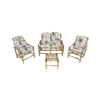 Imagem de Kit Poltrona Bambu 4 L Com Almofadas Para Edícula E Jardim