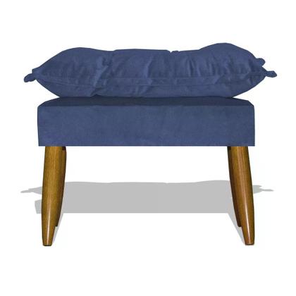 Imagem de Kit Poltrona Decorativa Nina com Puff Opala Azul Turquesa