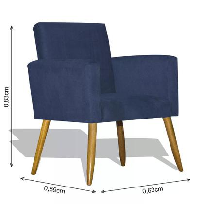 Imagem de Kit Poltrona Decorativa Nina com Puff Opala Azul Turquesa