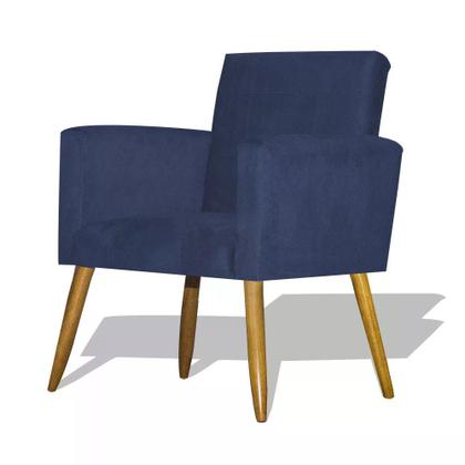 Imagem de Kit Poltrona Decorativa Nina com Puff Opala Azul Turquesa