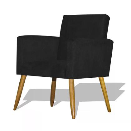 Imagem de Kit Poltrona Decorativa Nina com Puff Opala Preto