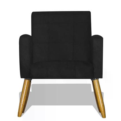 Imagem de Kit Poltrona Decorativa Nina com Puff Opala Preto