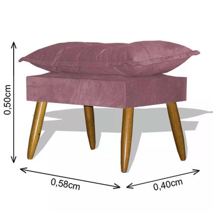 Imagem de Kit Poltrona Decorativa Nina com Puff Opala Preto