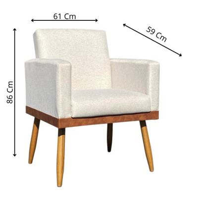 Imagem de Kit Poltrona Decorativa Nina no linho base compose - Dritex