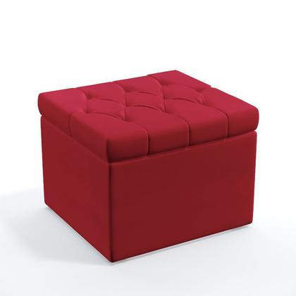 Imagem de Kit Poltrona Namoradeira e 2 Poltronas Decorativas Estofada Nina Rodapé com Puff Quasar Botões Sued Vermelho Aradecor