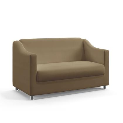 Imagem de Kit Poltrona Namoradeira e 2 Poltronas Decorativas Estofada Para Sala De Estar Alya Sued Capuccino Aradecor