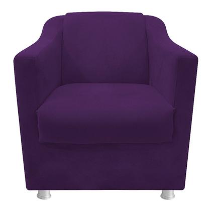 Imagem de kit Poltrona Tilla e Puff Dado Suede Roxo - DAMAFFÊ MÓVEIS