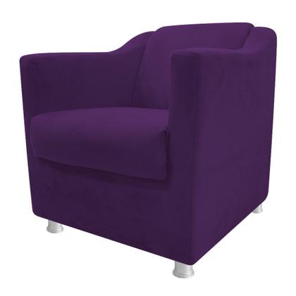 Imagem de kit Poltrona Tilla e Puff Dado Suede Roxo - DAMAFFÊ MÓVEIS
