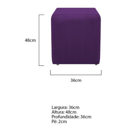Imagem de kit Poltrona Tilla e Puff Dado Suede Roxo - DAMAFFÊ MÓVEIS