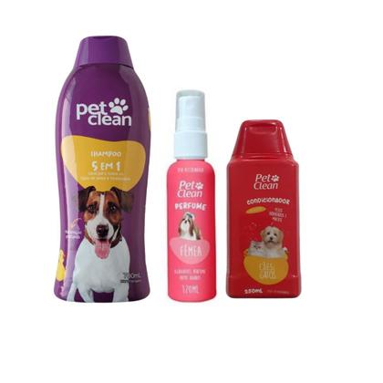 Imagem de Kit Pop PetClean Shampoo 5x1 + Condicionador + Perfume Pet