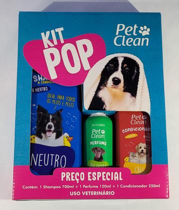 Imagem de Kit Pop Shampoo PetClean Neutro+ Condicionador + Perfume Pet