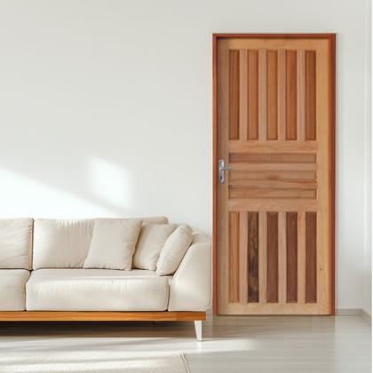 Imagem de Kit Porta Americana Ecológica 80 x 210 Batente Ecológico 11cm Fechadura Comum Lado Direito - Rodam