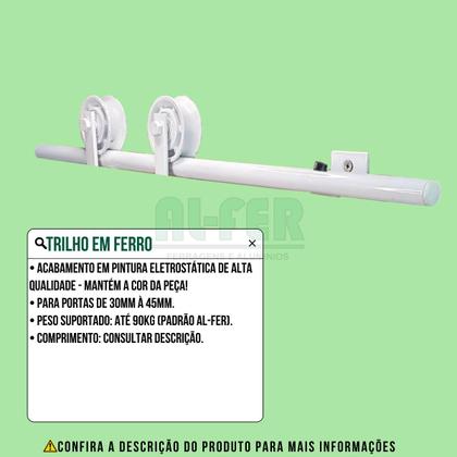 Imagem de Kit Porta Até 90cm Celeiro Rústico Branco Roldana Aparente Trilho Tubular 1,80m (SEM A PORTA)