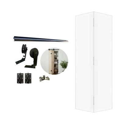Imagem de Kit Porta Camarão 0,80x2,10m Primer Branco + Kit Basic Camarão Preto