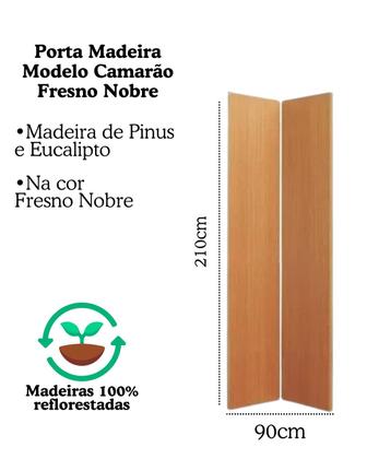 Imagem de Kit Porta Camarão 0,90x2,10m Fresno Nobre + Kit Ferragens Completo Bronze - 319500550 + KTC-309TF