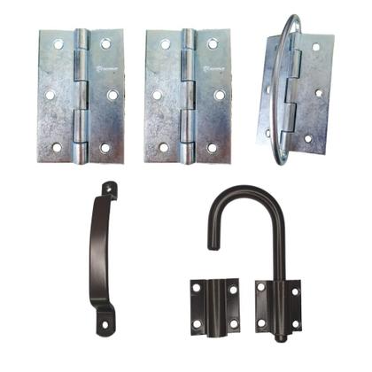 Imagem de Kit Porta Camarão 0,90x2,10m Fresno Nobre + Kit Ferragens Completo Bronze - 319500550 + KTC-309TF