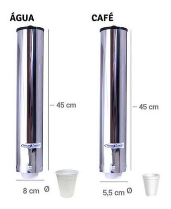 Imagem de Kit Porta Copos Descartavel Suporte Inox Agua Café Oferta