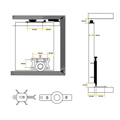 Imagem de Kit Porta Correr Em Armários Pf600z 50 Kg 1 Porta