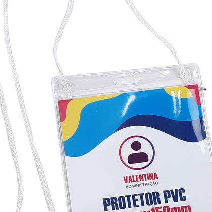 Kit Porta Crachá 10x15 Com Cordão Nylon Ponteira C/25 - ENCAPLAST Imagem de Kit Porta Crachá 10x15 Com Cordão Nylon Ponteira C/25