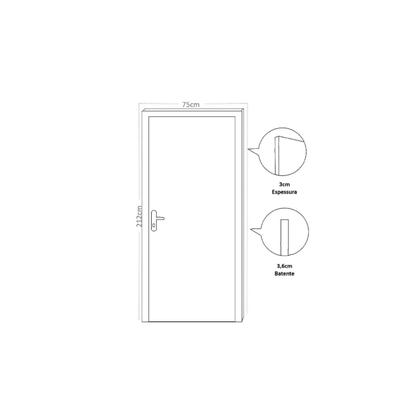 Imagem de Kit Porta de Madeira Decorada 212x75cm com Batente de Alumínio 3,6cm Neblina MGM