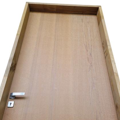 Imagem de Kit Porta de Madeira Lisa Imbuia 210x92cm Batente 14cm Uniportas