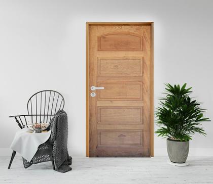 Imagem de Kit Porta de Madeira Ruby 82 x 2.10 Bat.14cm Fech.Ext Stilo Cromada - Hale