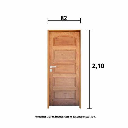 Imagem de Kit Porta de Madeira Ruby 82 x 2.10 Bat.14cm Fech.Ext Stilo Cromada - Hale