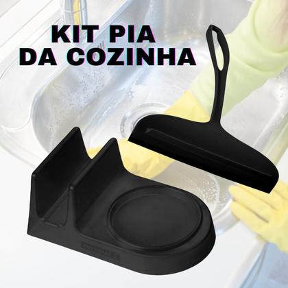 Imagem de Kit Porta Esponja Bucha Detergente Dispenser Rodo Pia Cozinha Sabão Sanremo