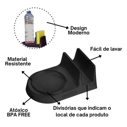 Imagem de Kit Porta Esponja Bucha Detergente Dispenser Rodo Pia Cozinha Sabão Sanremo