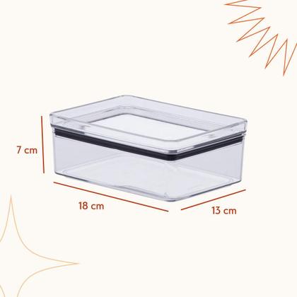 Imagem de Kit Porta Frios Hermético 770ml Acrílico com Tampa Para Queijo, Presunto e Armazenar Mantimentos