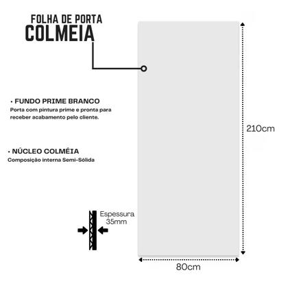Imagem de Kit Porta Madeira 0,80x2,10m Primer + Trilho Correr 1,60m Escovado + Brinde - 319900130 + KTL-160E
