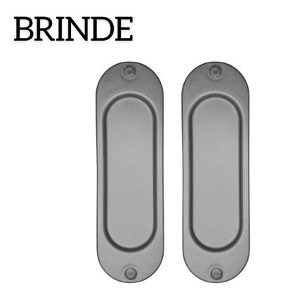 Imagem de Kit Porta Madeira 0,80x2,10m Primer + Trilho Correr 1,60m Escovado + Brinde - 319900130 + KTL-160E